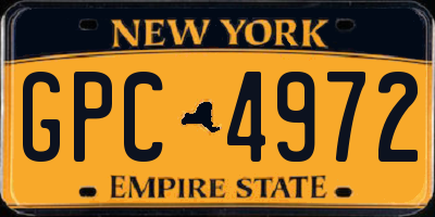 NY license plate GPC4972