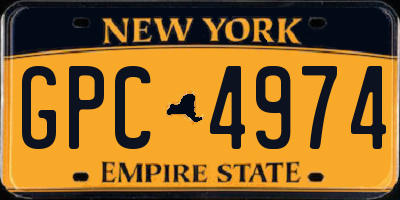 NY license plate GPC4974