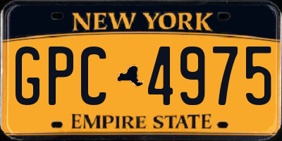 NY license plate GPC4975