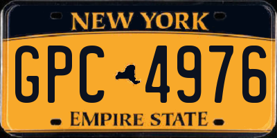 NY license plate GPC4976