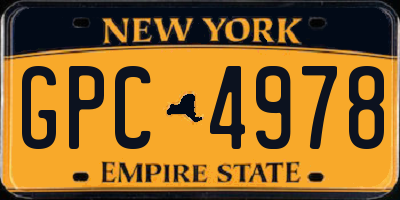 NY license plate GPC4978