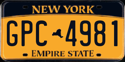 NY license plate GPC4981