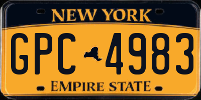 NY license plate GPC4983