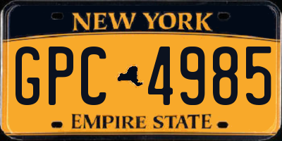 NY license plate GPC4985