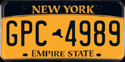 NY license plate GPC4989