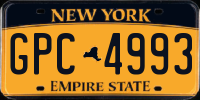 NY license plate GPC4993
