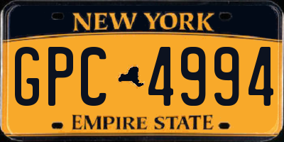 NY license plate GPC4994