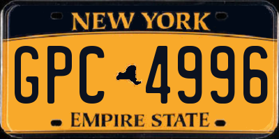 NY license plate GPC4996