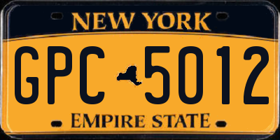 NY license plate GPC5012