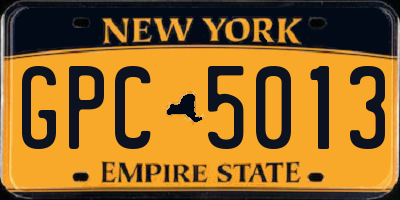 NY license plate GPC5013