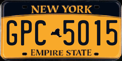 NY license plate GPC5015