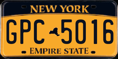 NY license plate GPC5016
