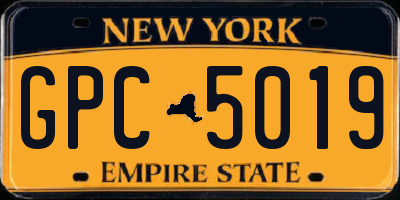 NY license plate GPC5019