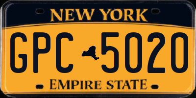 NY license plate GPC5020