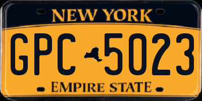 NY license plate GPC5023