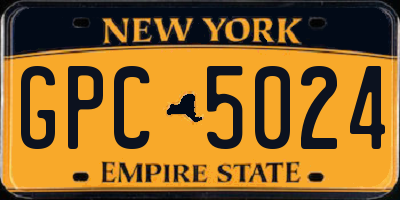 NY license plate GPC5024
