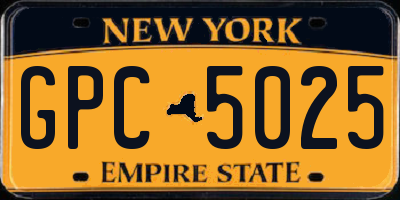 NY license plate GPC5025