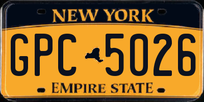 NY license plate GPC5026