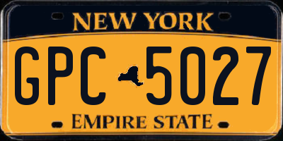 NY license plate GPC5027