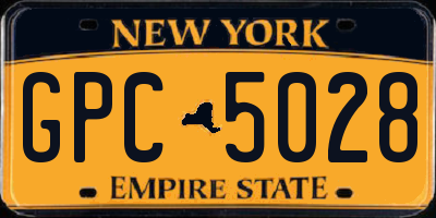 NY license plate GPC5028