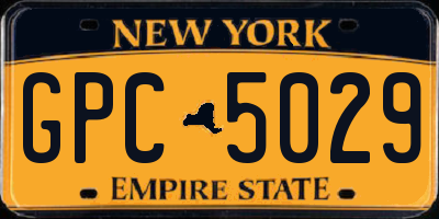 NY license plate GPC5029