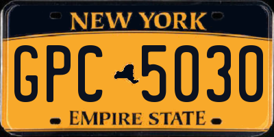 NY license plate GPC5030
