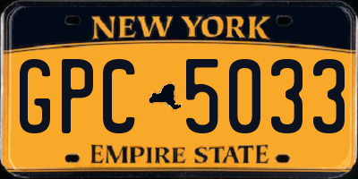 NY license plate GPC5033