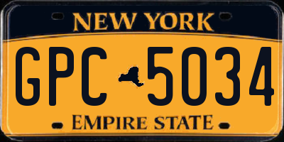 NY license plate GPC5034