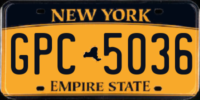 NY license plate GPC5036