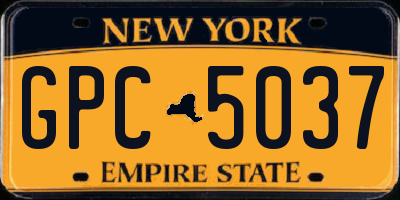 NY license plate GPC5037