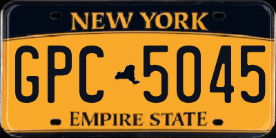 NY license plate GPC5045