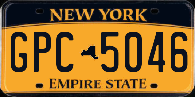 NY license plate GPC5046