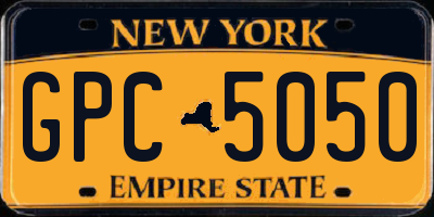 NY license plate GPC5050