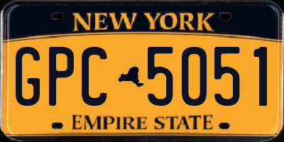 NY license plate GPC5051