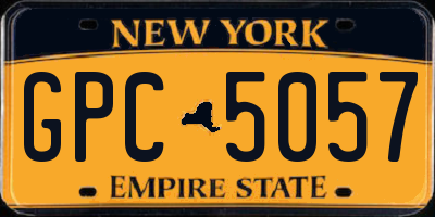 NY license plate GPC5057