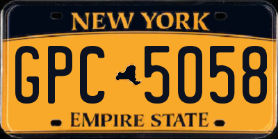 NY license plate GPC5058
