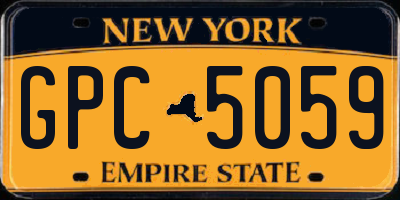 NY license plate GPC5059