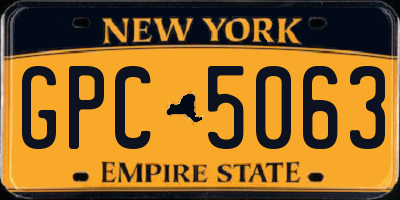 NY license plate GPC5063