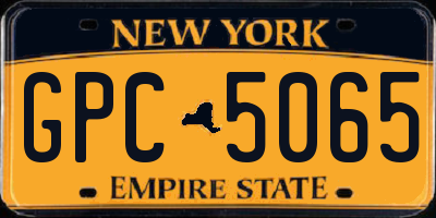 NY license plate GPC5065