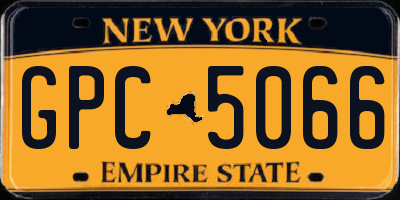 NY license plate GPC5066