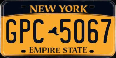 NY license plate GPC5067