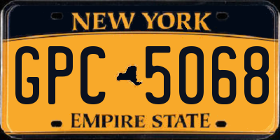 NY license plate GPC5068