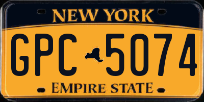 NY license plate GPC5074