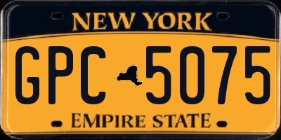 NY license plate GPC5075