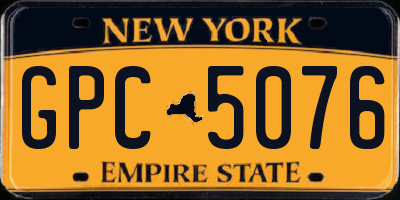 NY license plate GPC5076