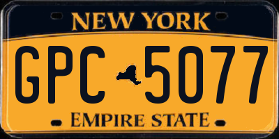 NY license plate GPC5077