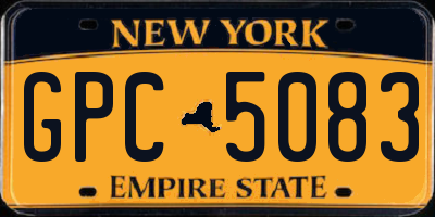 NY license plate GPC5083