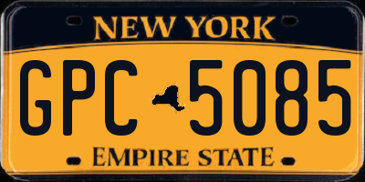 NY license plate GPC5085