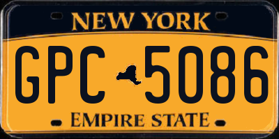 NY license plate GPC5086