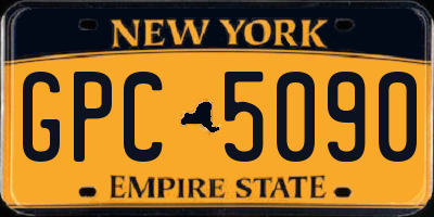 NY license plate GPC5090